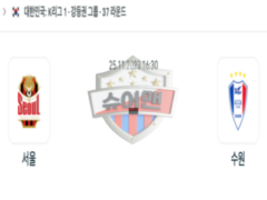 2023년 11월 25일 16:30 K리그 1부 FC 서울 vs 수원삼성블루윙즈 스포츠 분석